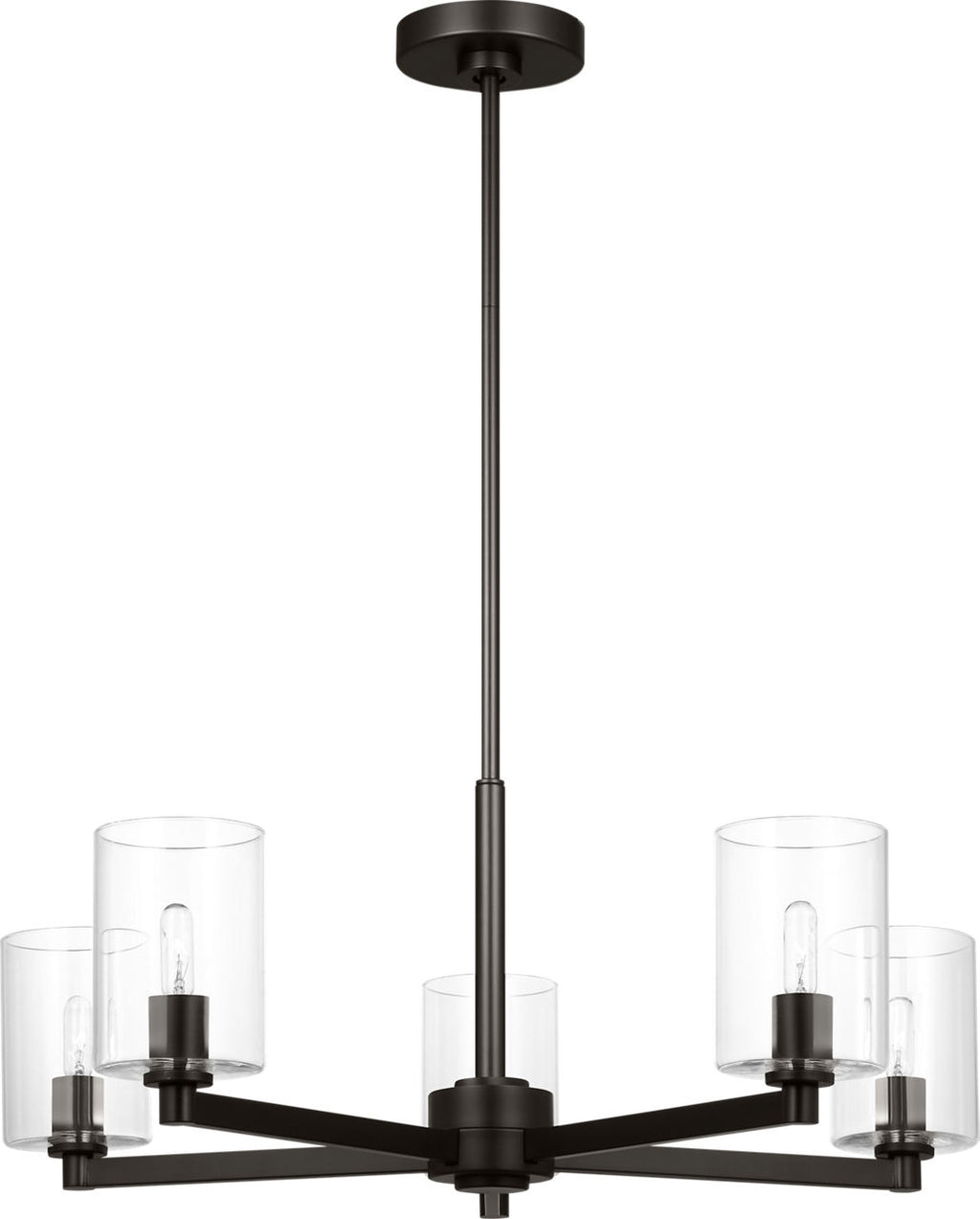 Fullton 5-Light Chandelier | Midnight Black | Clear Glass Bulb(s) Not Included
