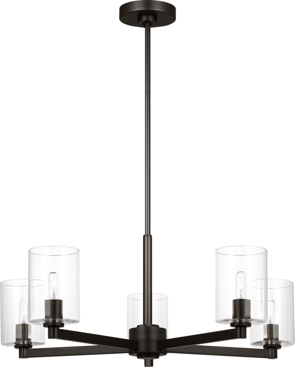 Fullton 5-Light Chandelier | Midnight Black | Clear Glass Bulb(s) Not Included