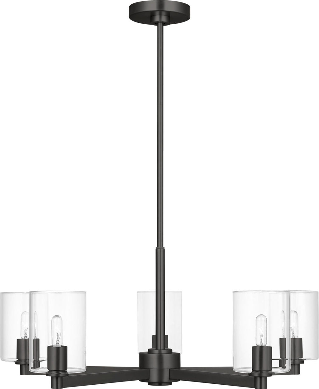 Fullton 5-Light Chandelier | Midnight Black | Clear Glass Bulb(s) Not Included