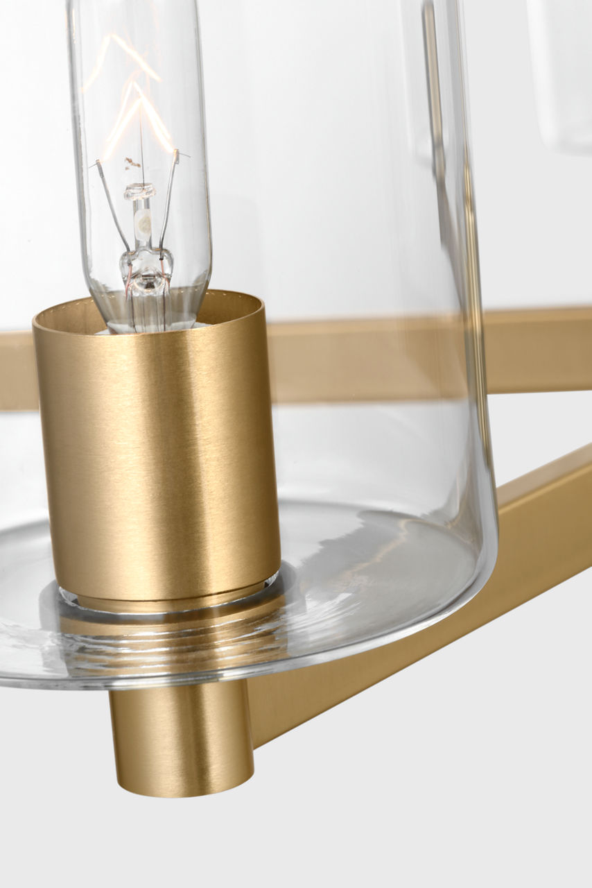Fullton 5-Light Chandelier | Satin Brass | Clear Glass Bulb(s) Not Included