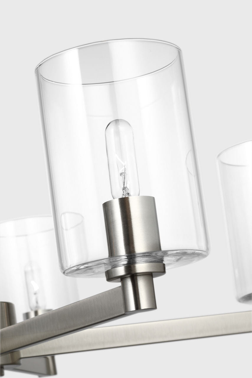 Fullton 5-Light Chandelier | Brushed Nickel | Clear Glass Bulb(s) Not Included