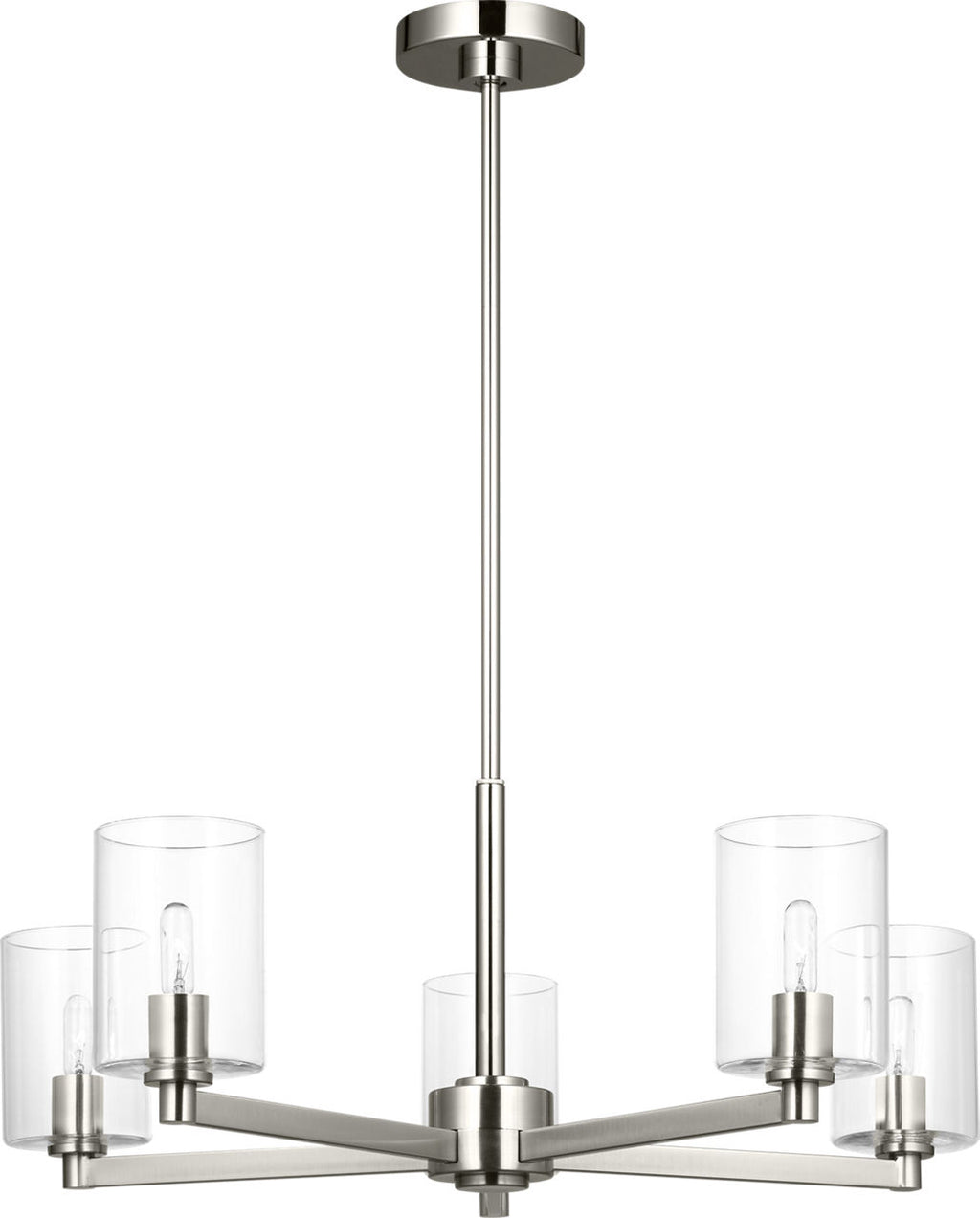 Fullton 5-Light Chandelier | Brushed Nickel | Clear Glass Bulb(s) Not Included