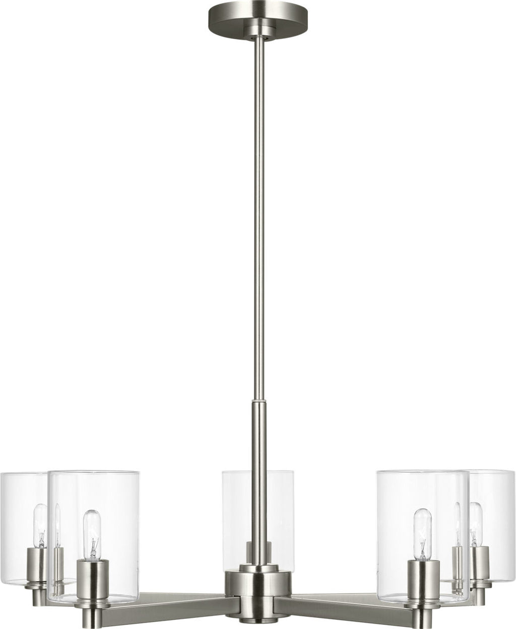 Fullton 5-Light Chandelier | Brushed Nickel | Clear Glass Bulb(s) Not Included