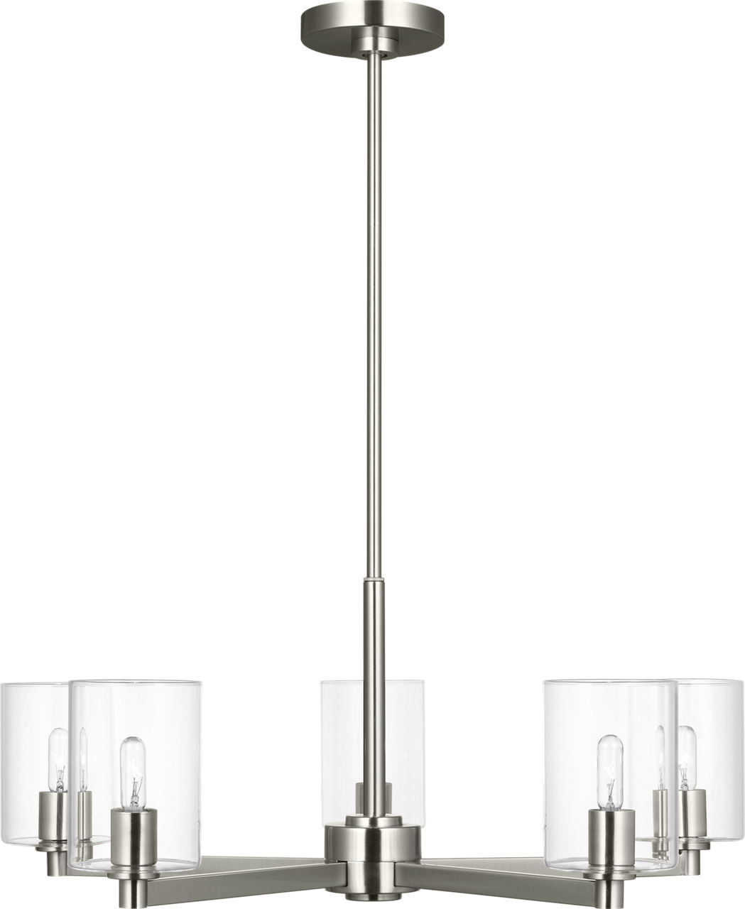 Fullton 5-Light Chandelier | Brushed Nickel | Clear Glass Bulb(s) Not Included