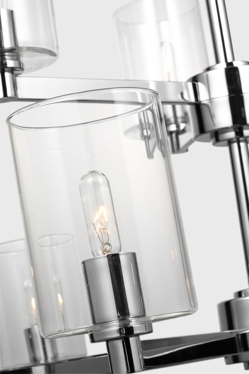 Fullton 9-Light Chandelier | Chrome | Clear Glass Bulb(s) Not Included