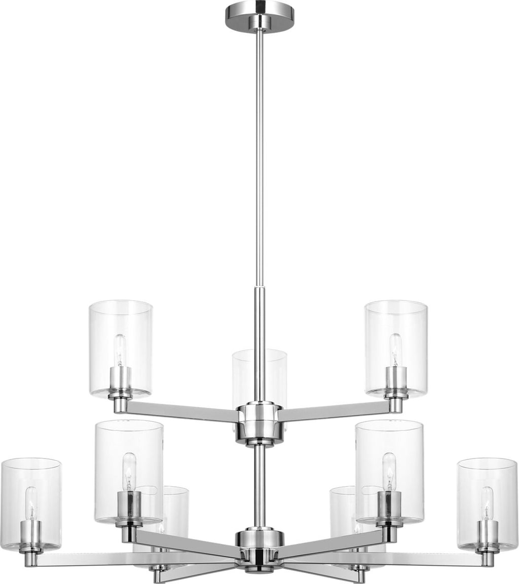 Fullton 9-Light Chandelier | Chrome | Clear Glass Bulb(s) Not Included