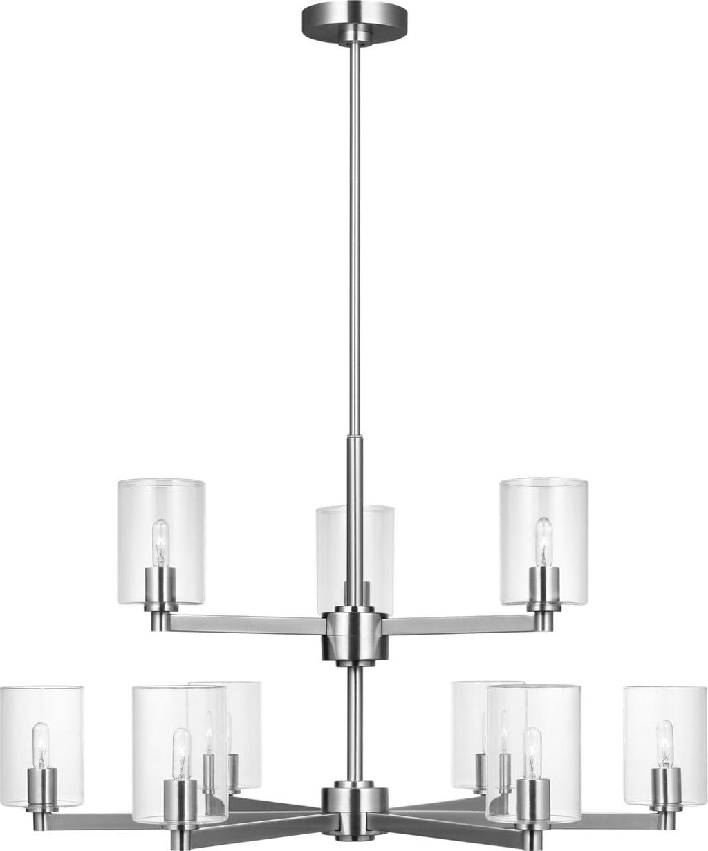 Fullton 9-Light Chandelier | Chrome | Clear Glass Bulb(s) Not Included