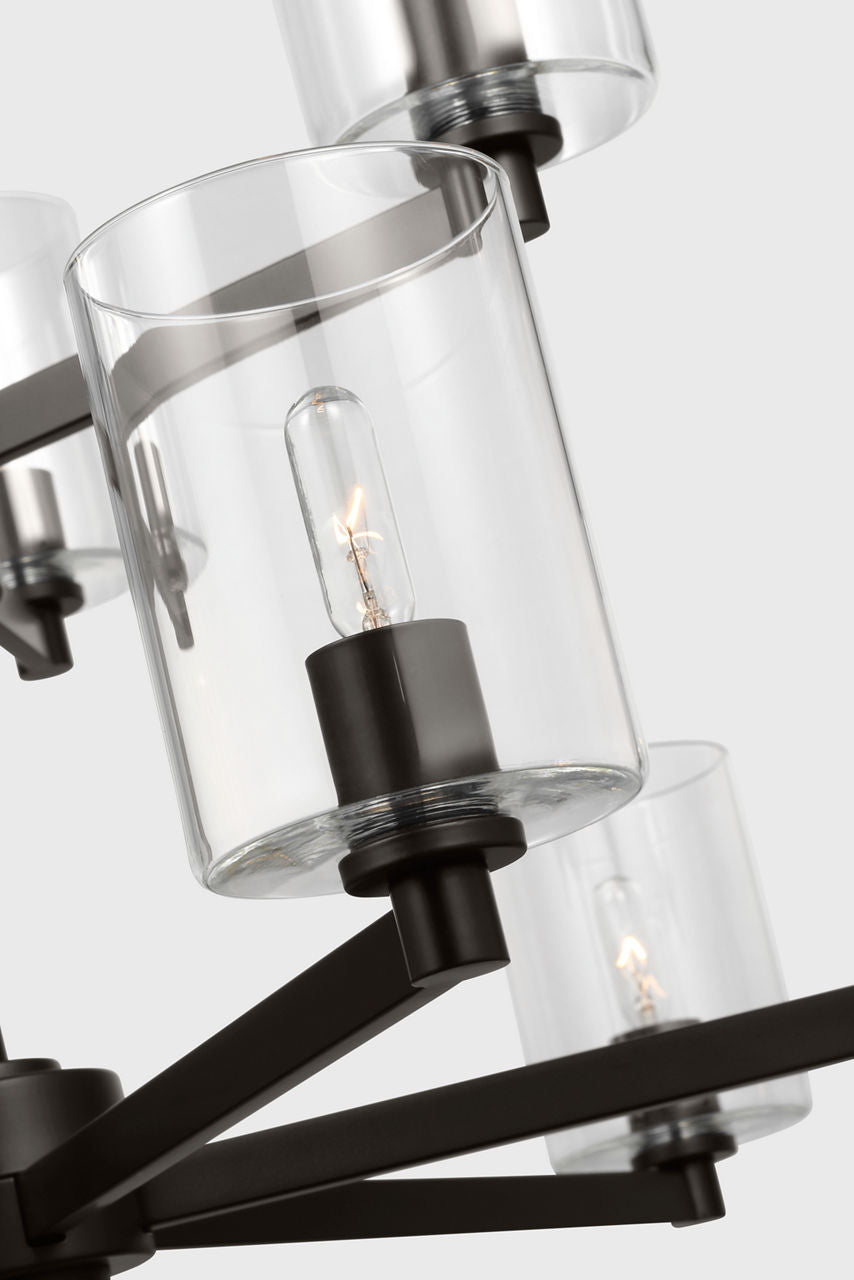 Fullton 9-Light Chandelier | Midnight Black | Clear Glass Bulb(s) Not Included