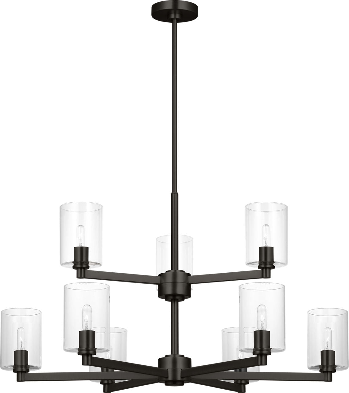 Fullton 9-Light Chandelier | Midnight Black | Clear Glass Bulb(s) Not Included