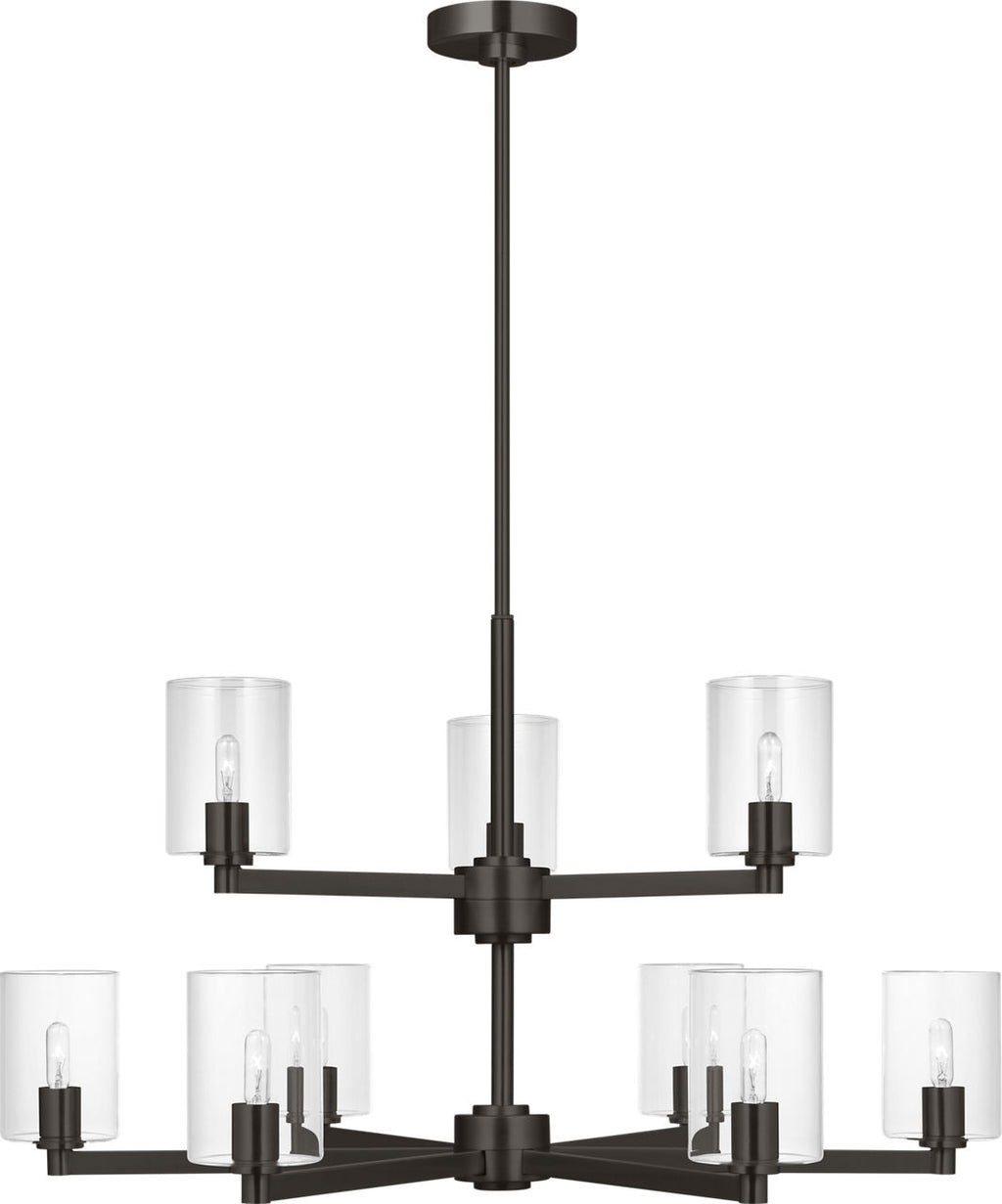 Fullton 9-Light Chandelier | Midnight Black | Clear Glass Bulb(s) Not Included