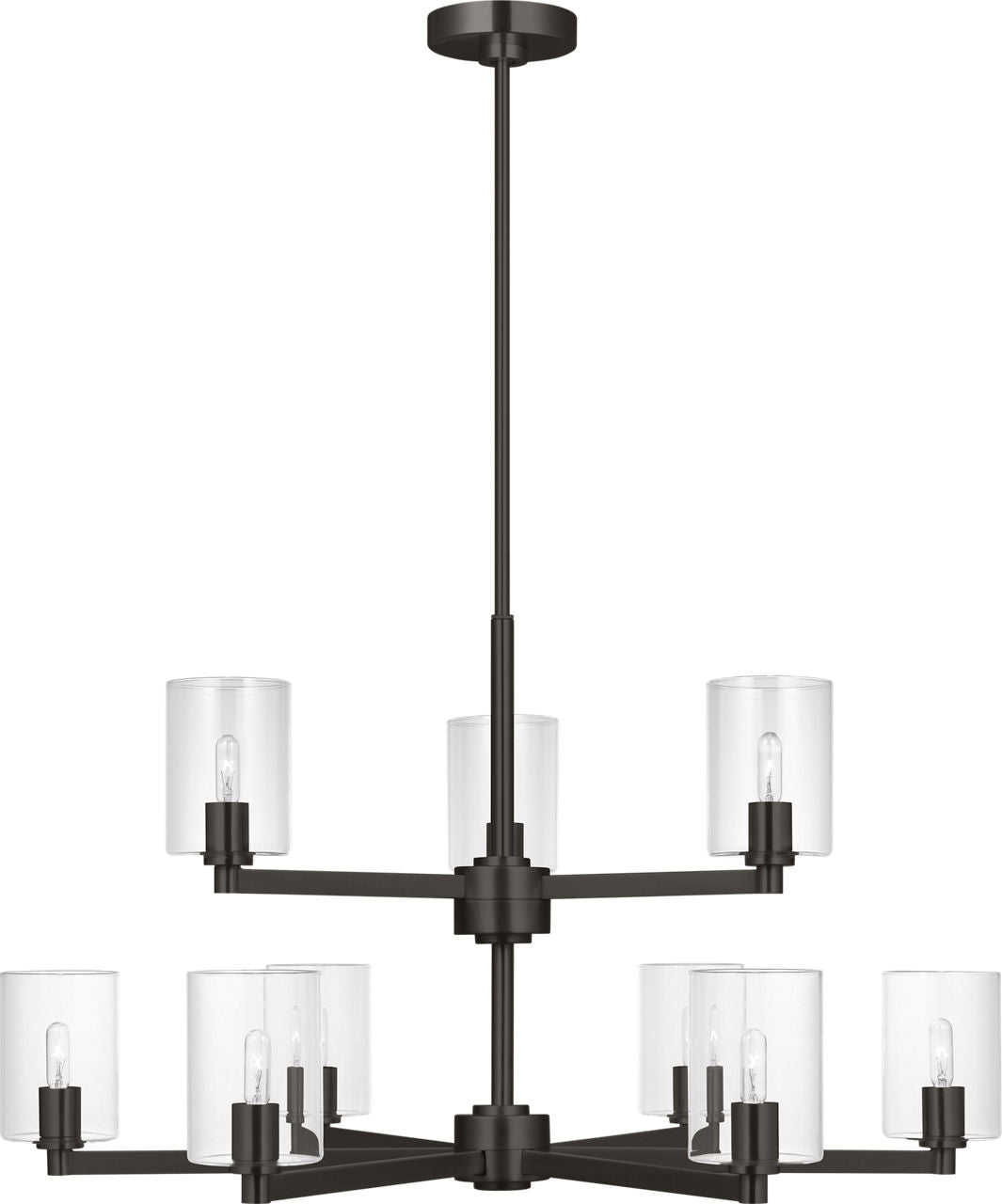 Fullton 9-Light Chandelier | Midnight Black | Clear Glass Bulb(s) Not Included