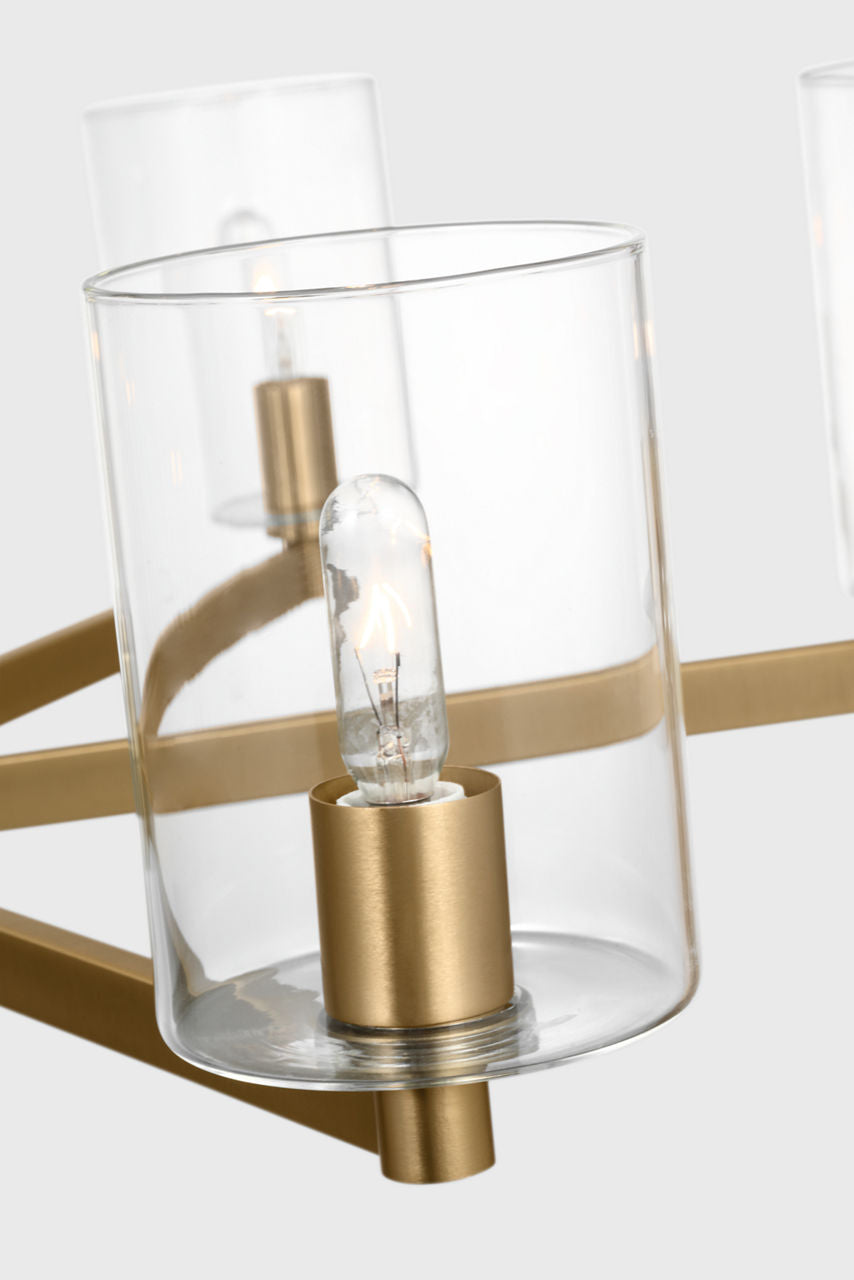 Fullton 9-Light Chandelier | Satin Brass | Clear Glass Bulb(s) Not Included