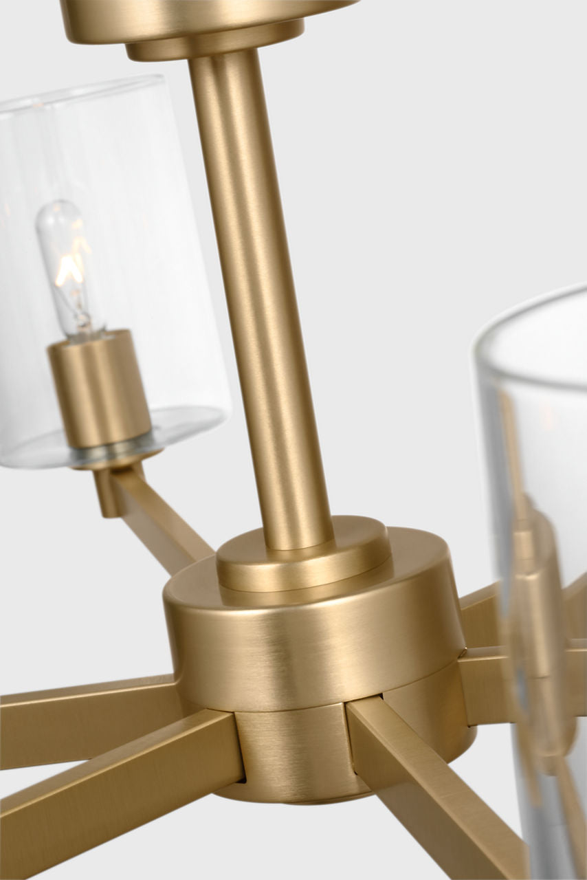 Fullton 9-Light Chandelier | Satin Brass | Clear Glass Bulb(s) Not Included