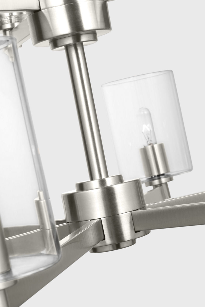 Fullton 9-Light Chandelier | Brushed Nickel | Clear Glass Bulb(s) Not Included