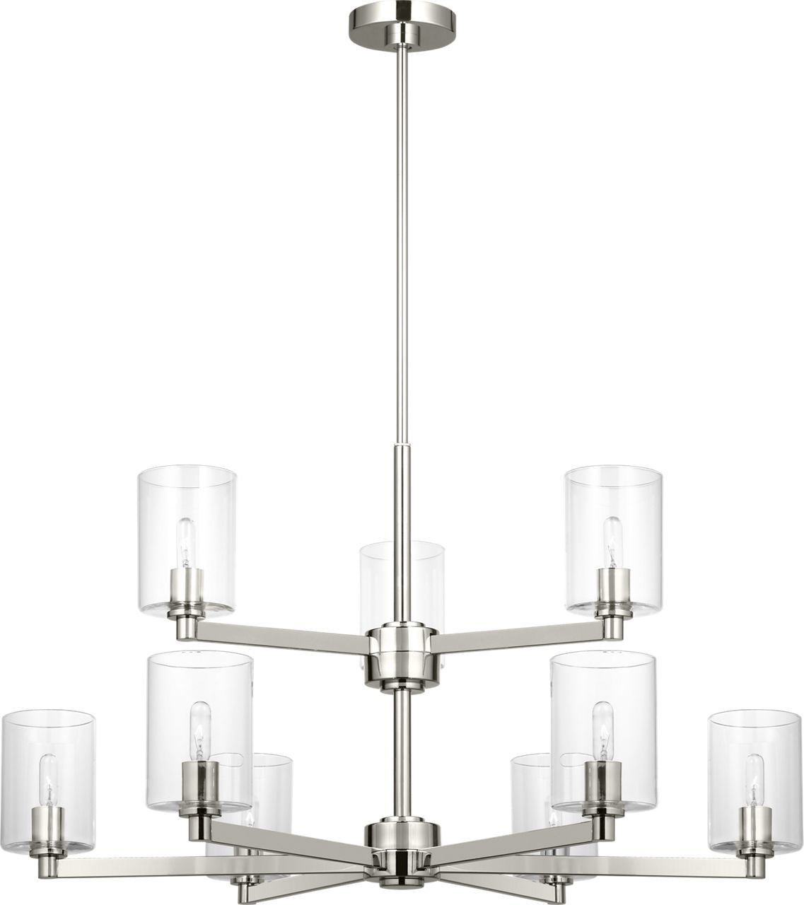 Fullton 9-Light Chandelier | Brushed Nickel | Clear Glass Bulb(s) Not Included