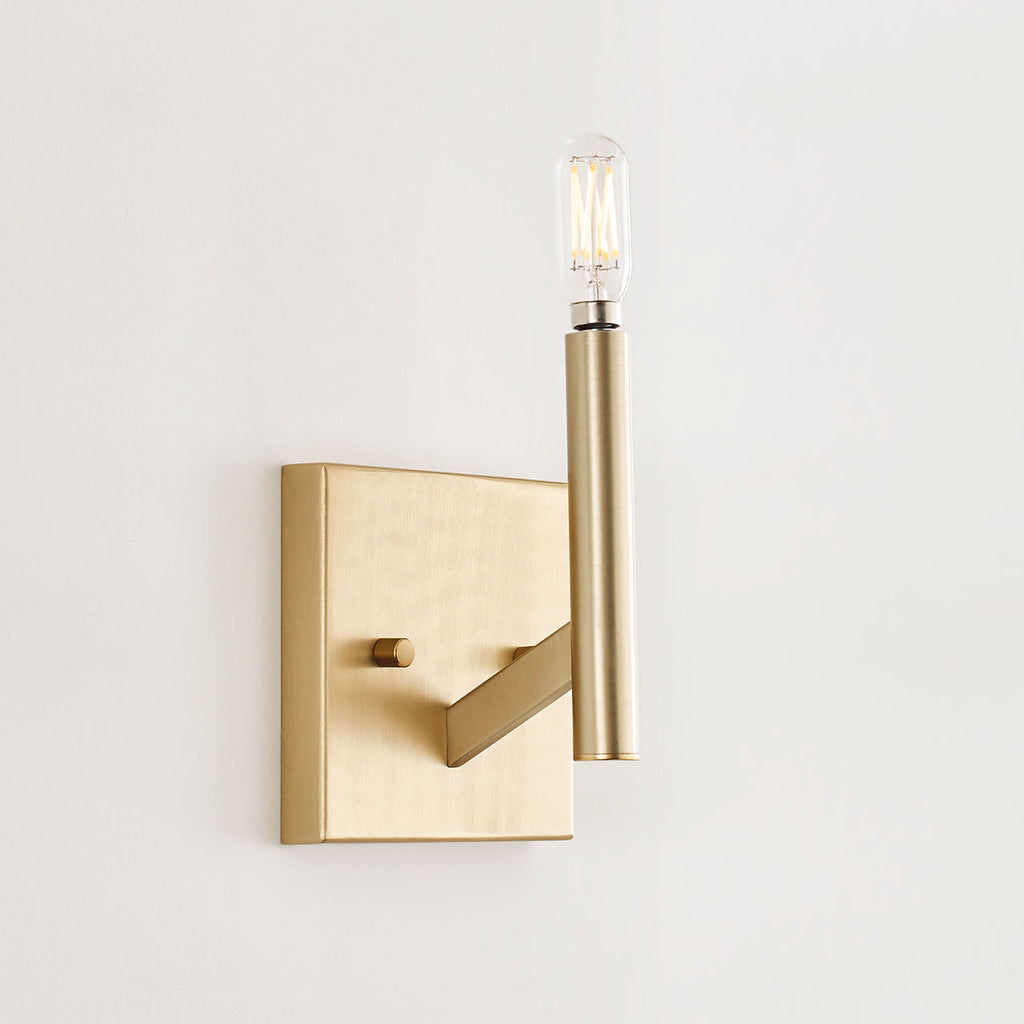 Vector One Light Wall / Bath Sconce Satin Brass
