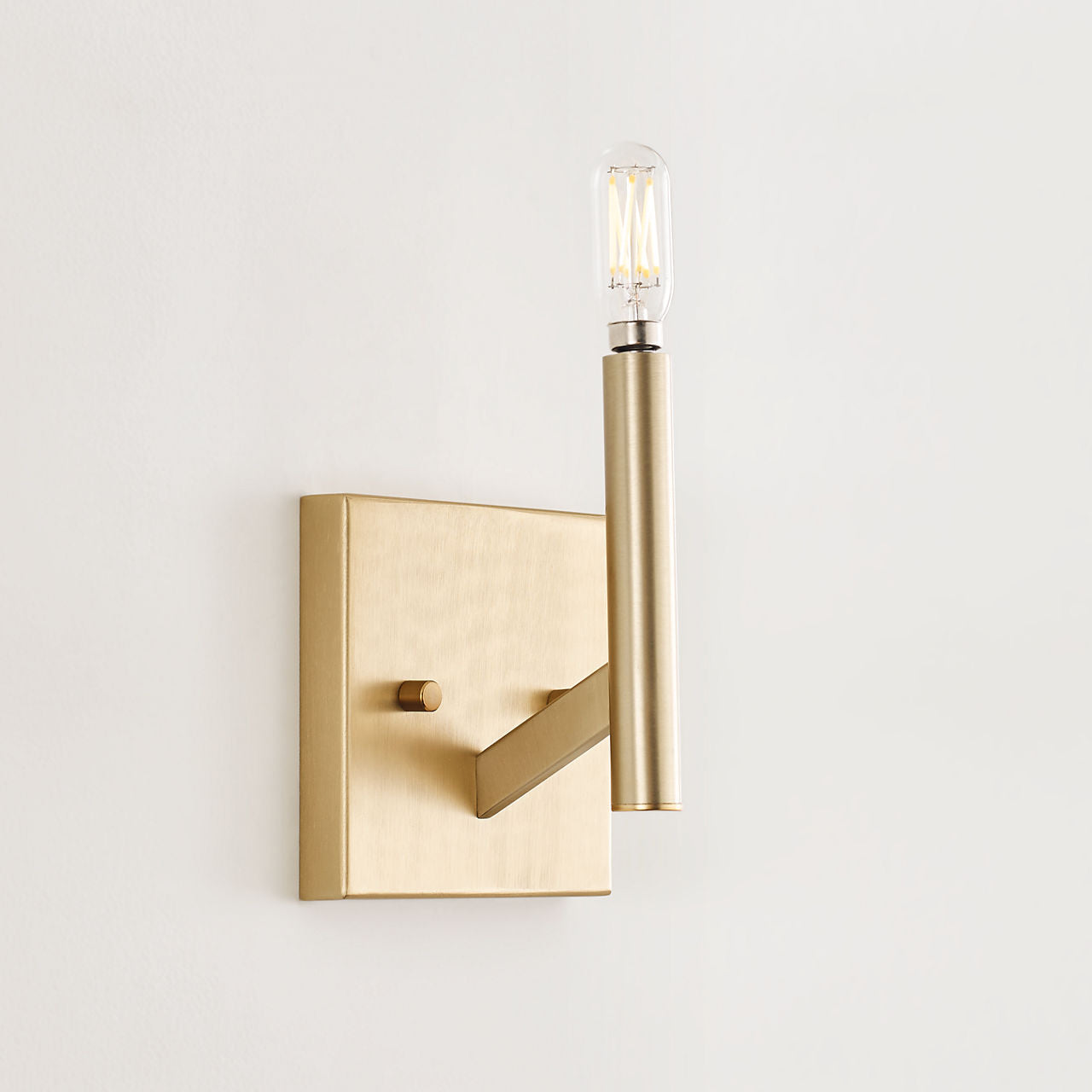 Vector One Light Wall / Bath Sconce Satin Brass