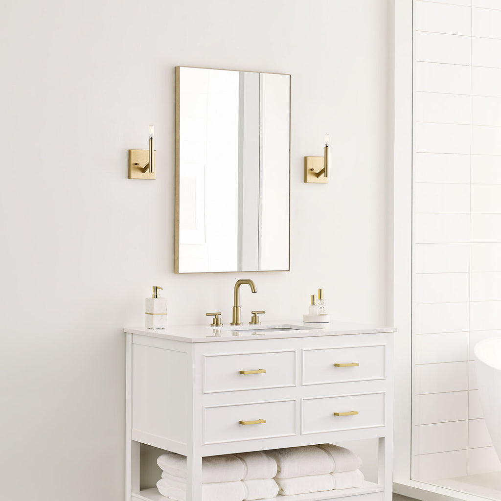 Vector One Light Wall / Bath Sconce Satin Brass