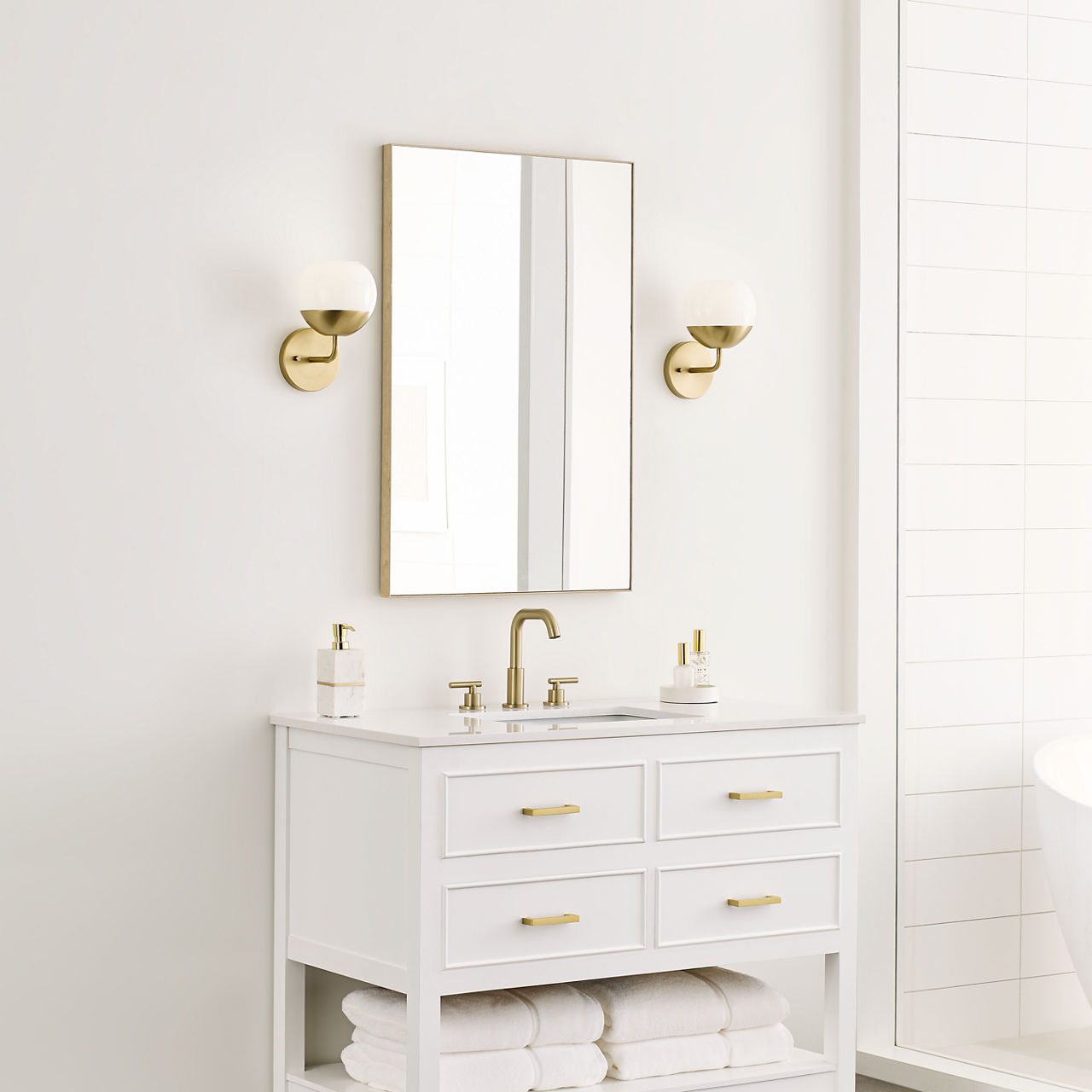 Alvin One Light Wall / Bath Sconce Satin Brass