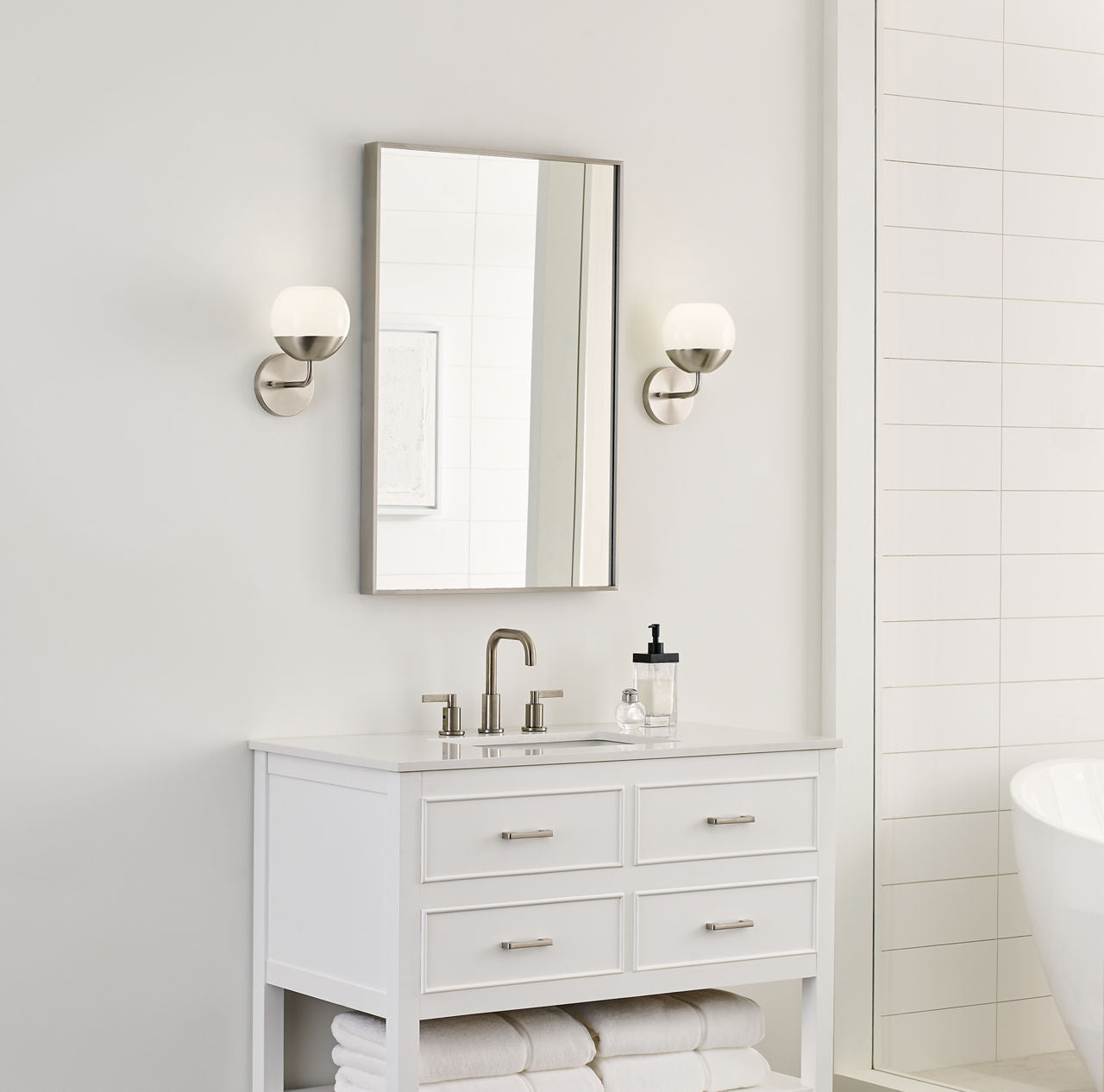 Alvin One Light Wall / Bath Sconce Brushed Nickel