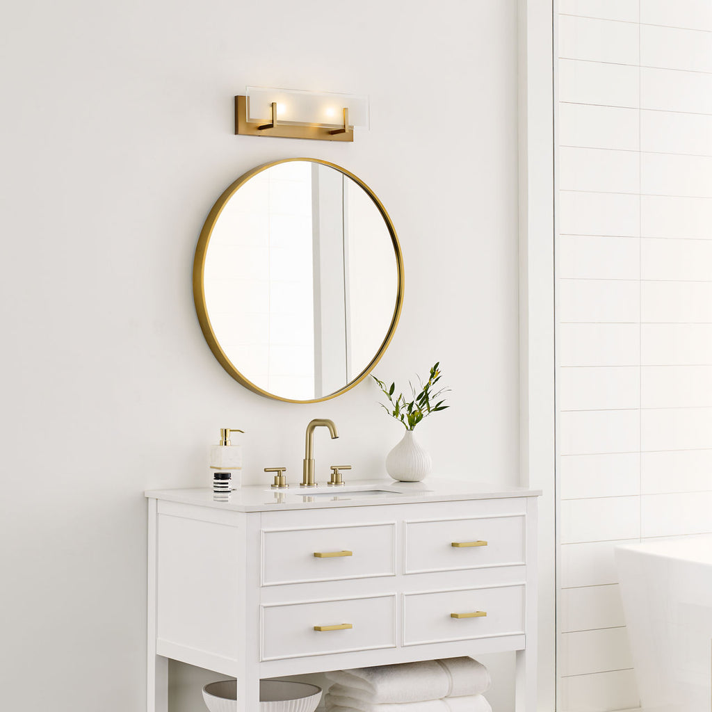 Syll Two Light Wall / Bath Sconce | Satin Brass