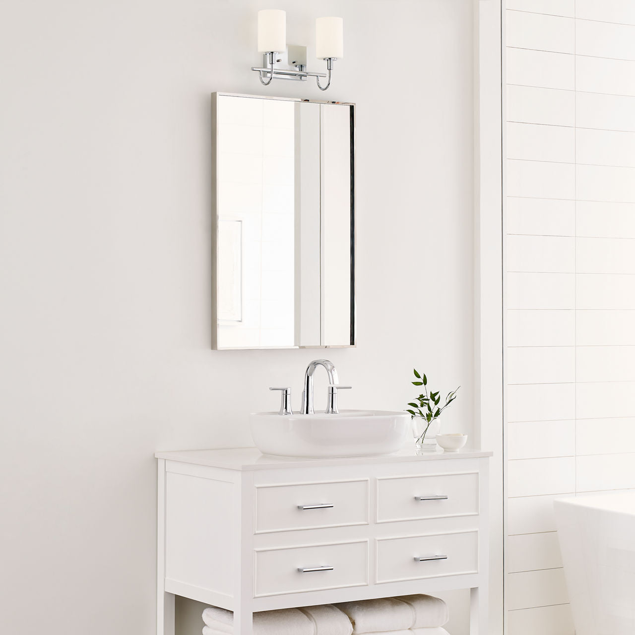 Oak Moore Two Light Wall / Bath Chrome