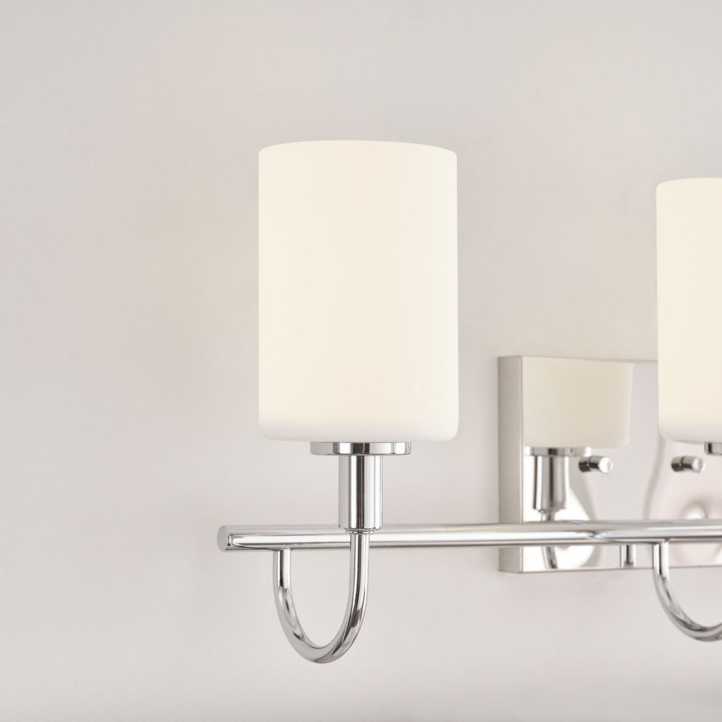 Oak Moore Three Light Wall / Bath Chrome