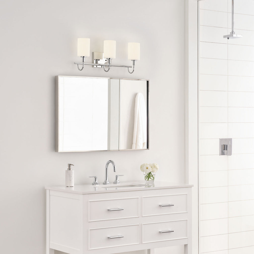 Oak Moore Three Light Wall / Bath Chrome