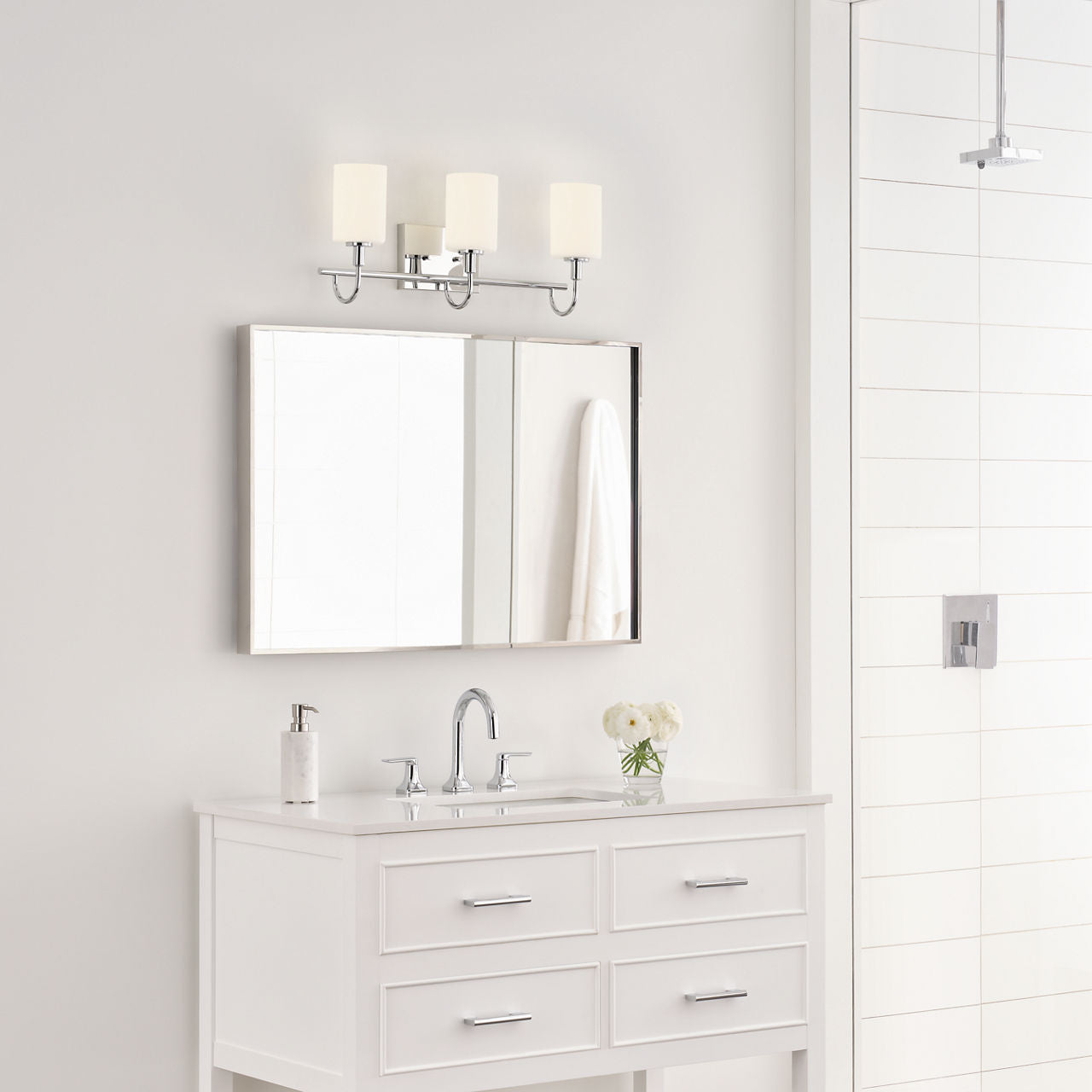 Oak Moore Three Light Wall / Bath Chrome