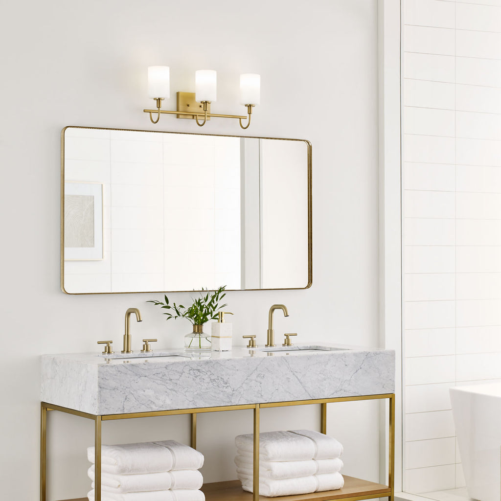 Oak Moore Three Light Wall / Bath Satin Brass