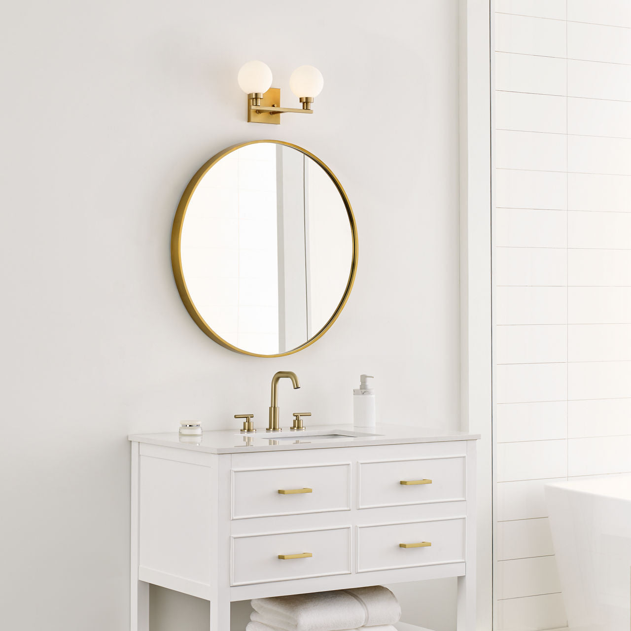 Clybourn Two Light Wall / Bath Satin Brass