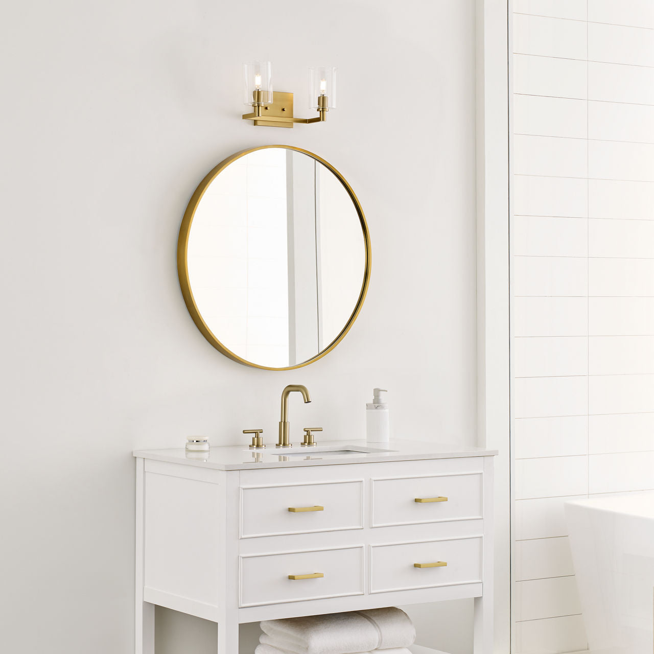 Fullton Two Light Wall / Bath Satin Brass