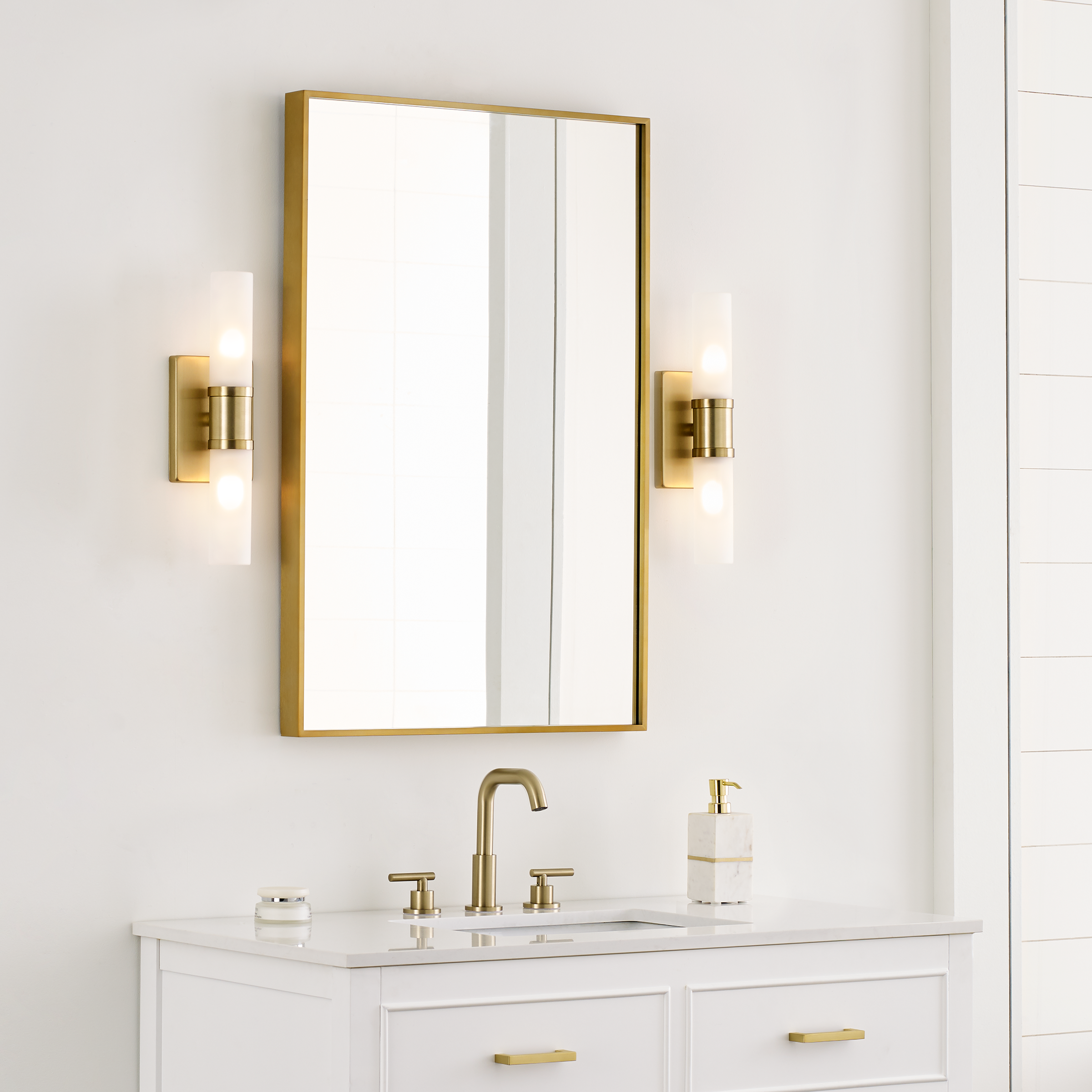 Keaton Small Two Light Wall / Bath Satin Brass