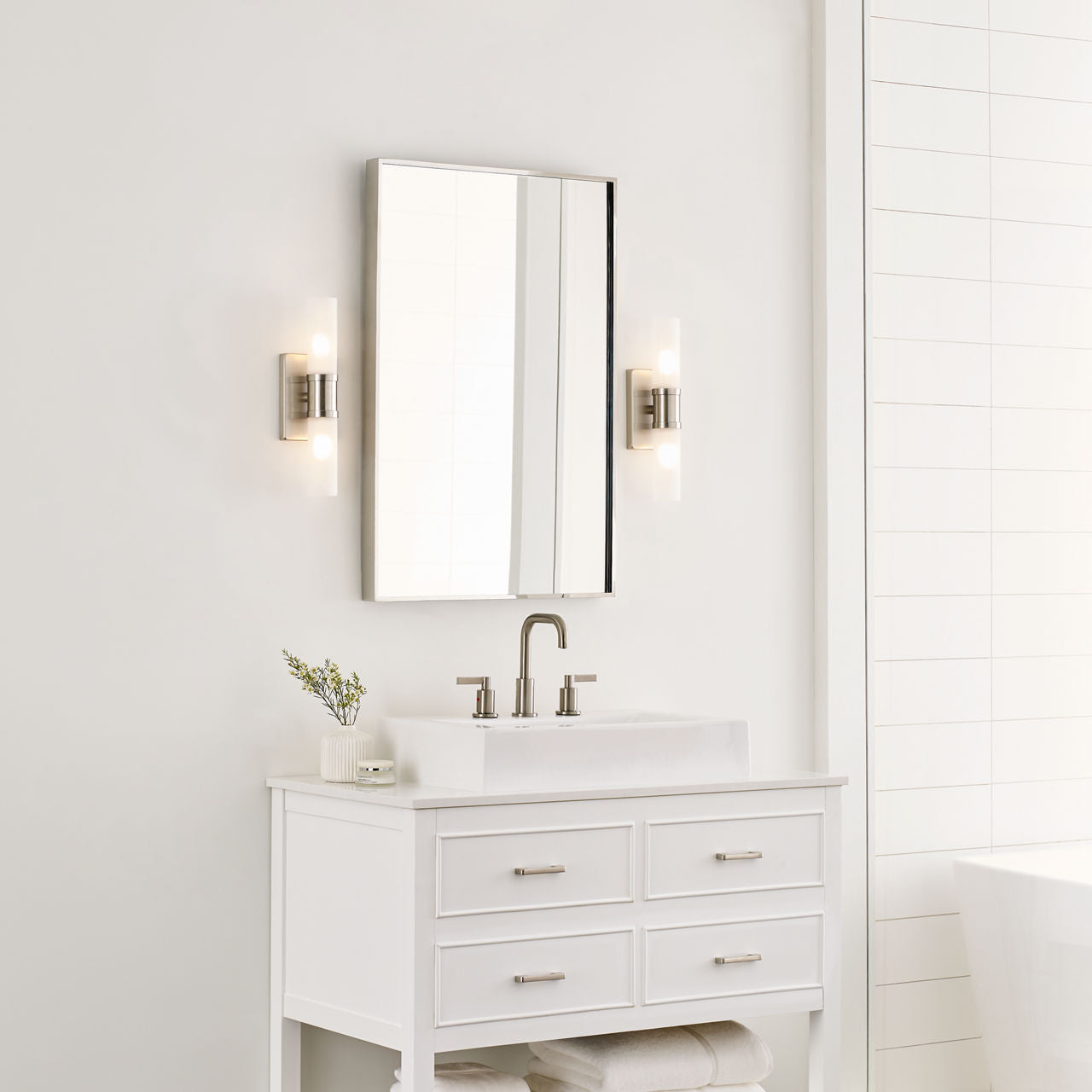 Keaton Small Two Light Wall / Bath Brushed Nickel