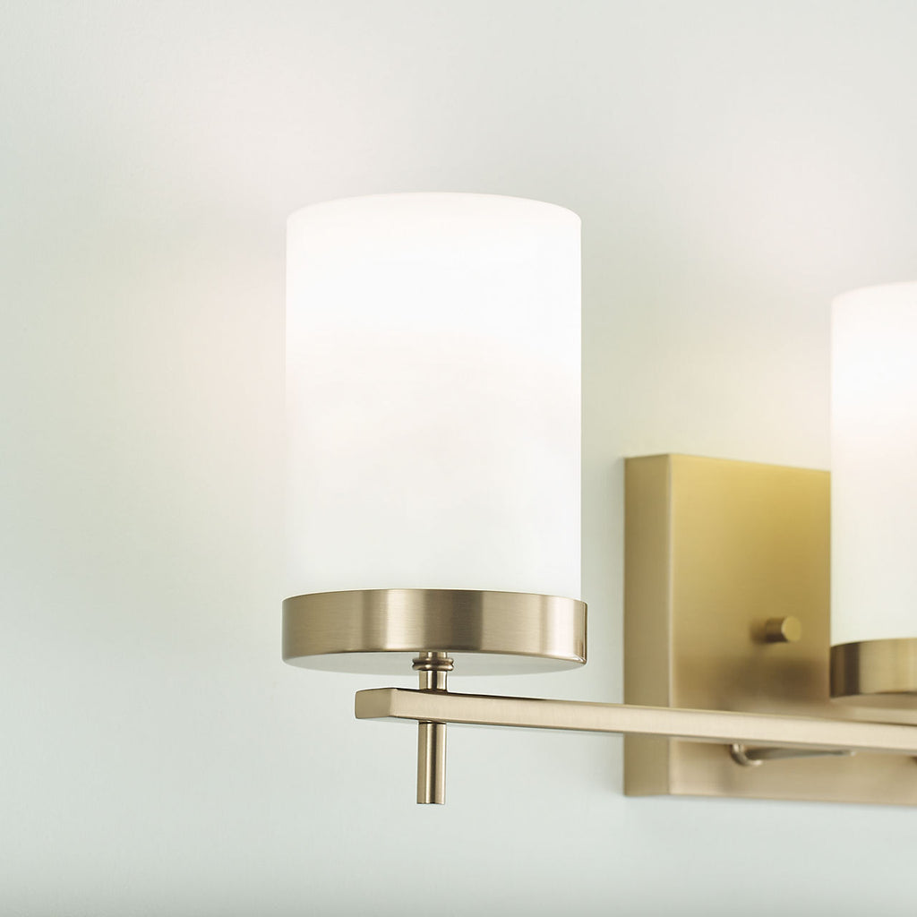 Zire Three Light Bath Satin Brass