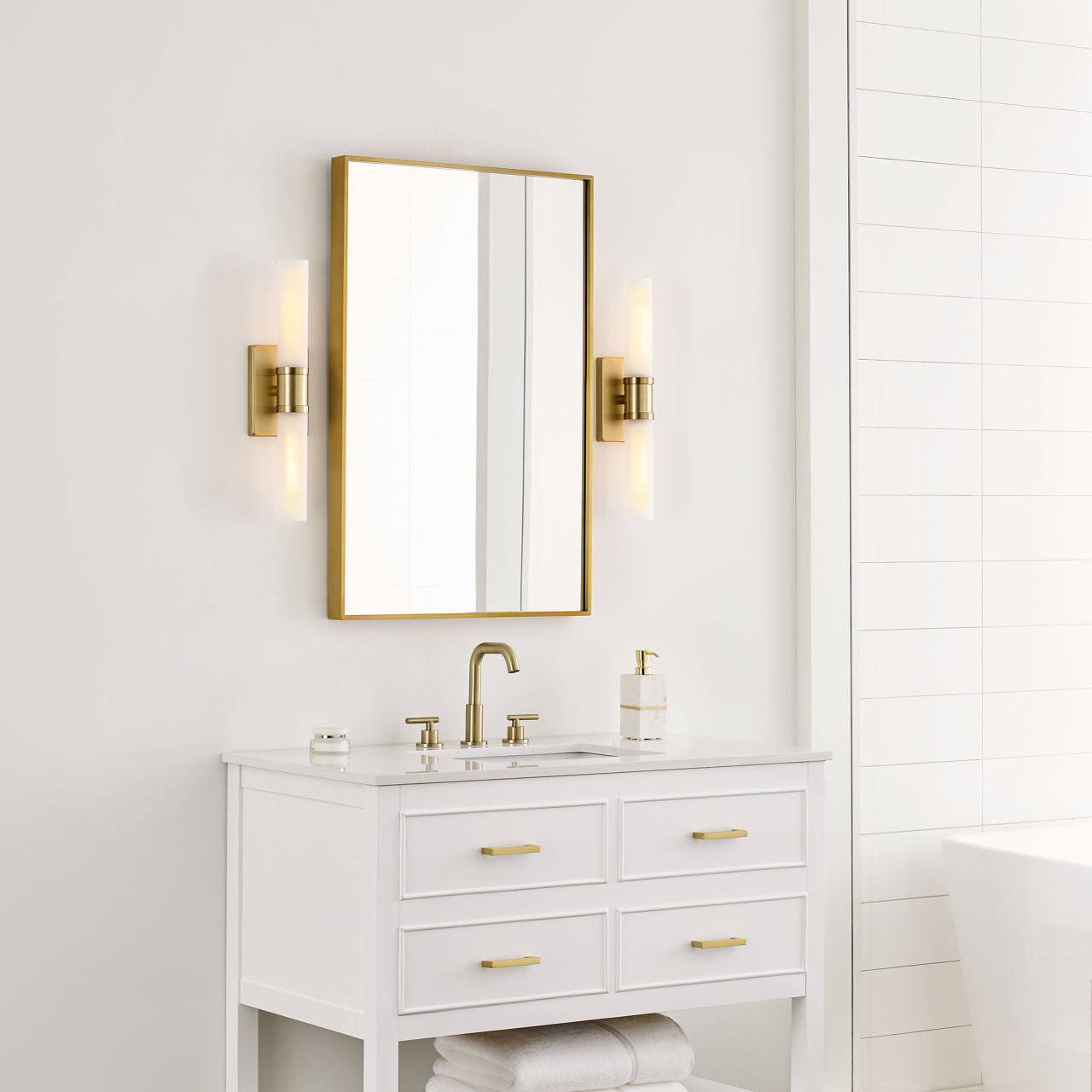 Keaton Medium Two Light Wall / Bath Satin Brass