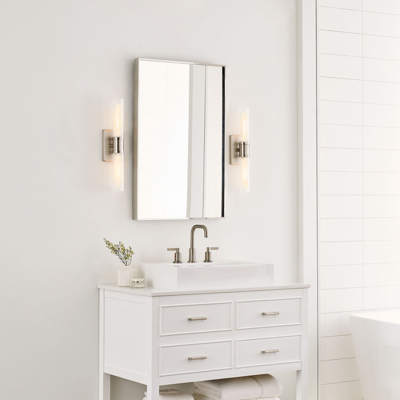 Keaton Medium Two Light Wall / Bath Brushed Nickel