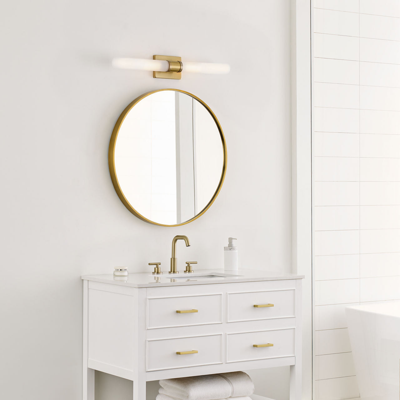 Keaton Large Two Light Wall / Bath Satin Brass