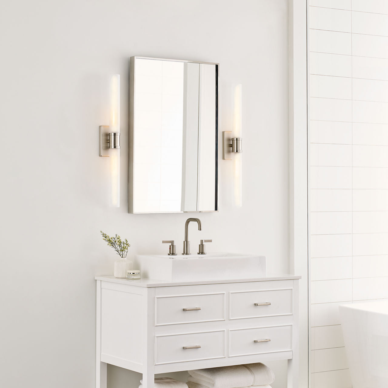 Keaton Large Two Light Wall / Bath Brushed Nickel