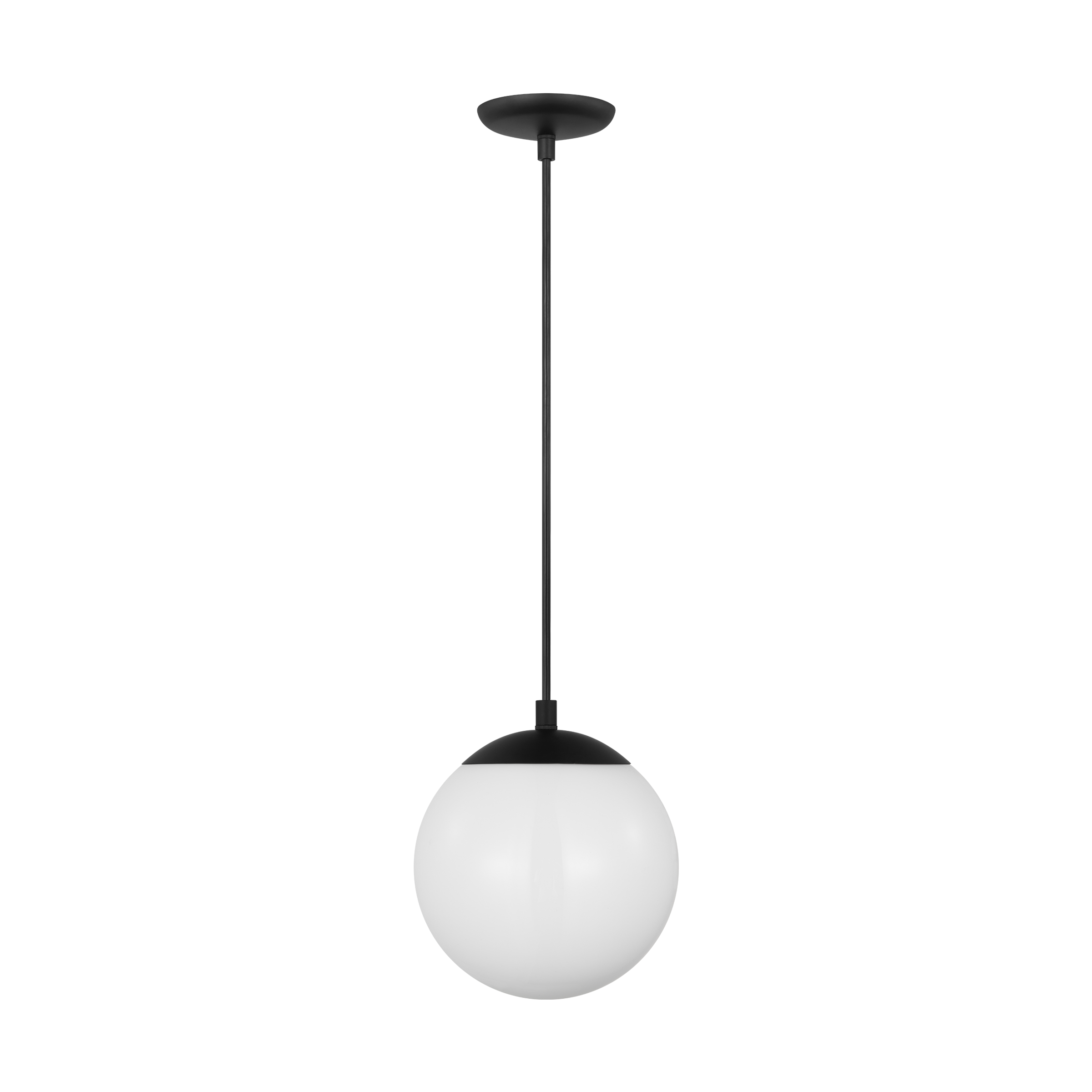 Leo Hanging Globe Small Pendant | Midnight Black | Smooth White Glass Bulb(s) Not Included