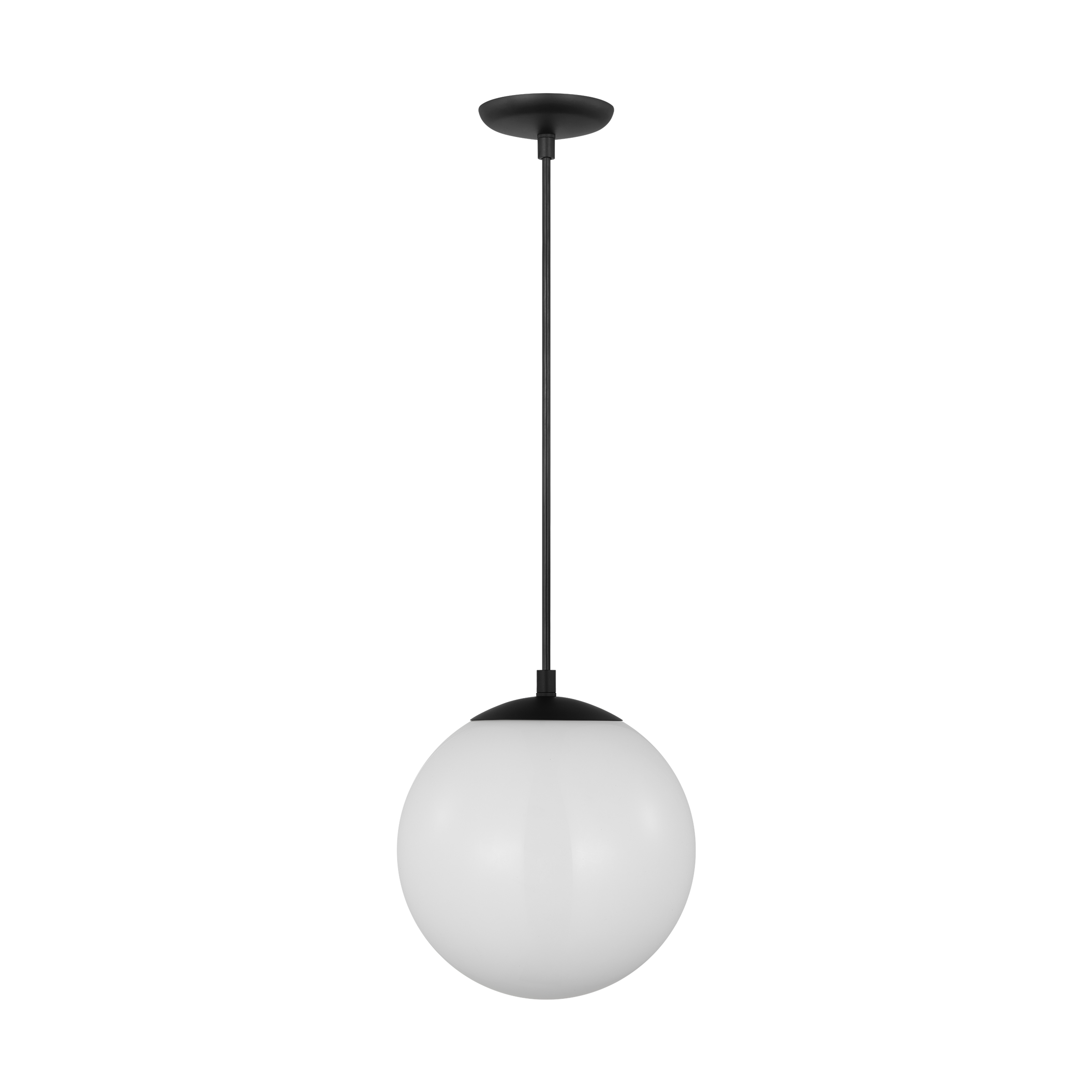 Leo Hanging Globe Medium Pendant | Midnight Black | Smooth White Glass Bulb(s) Not Included