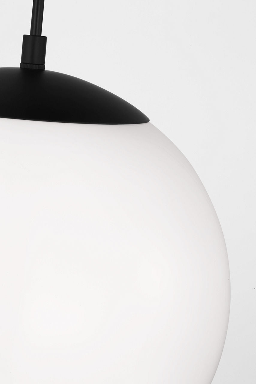 Leo Hanging Globe Large Pendant | Midnight Black | Smooth White Glass Bulb(s) Not Included