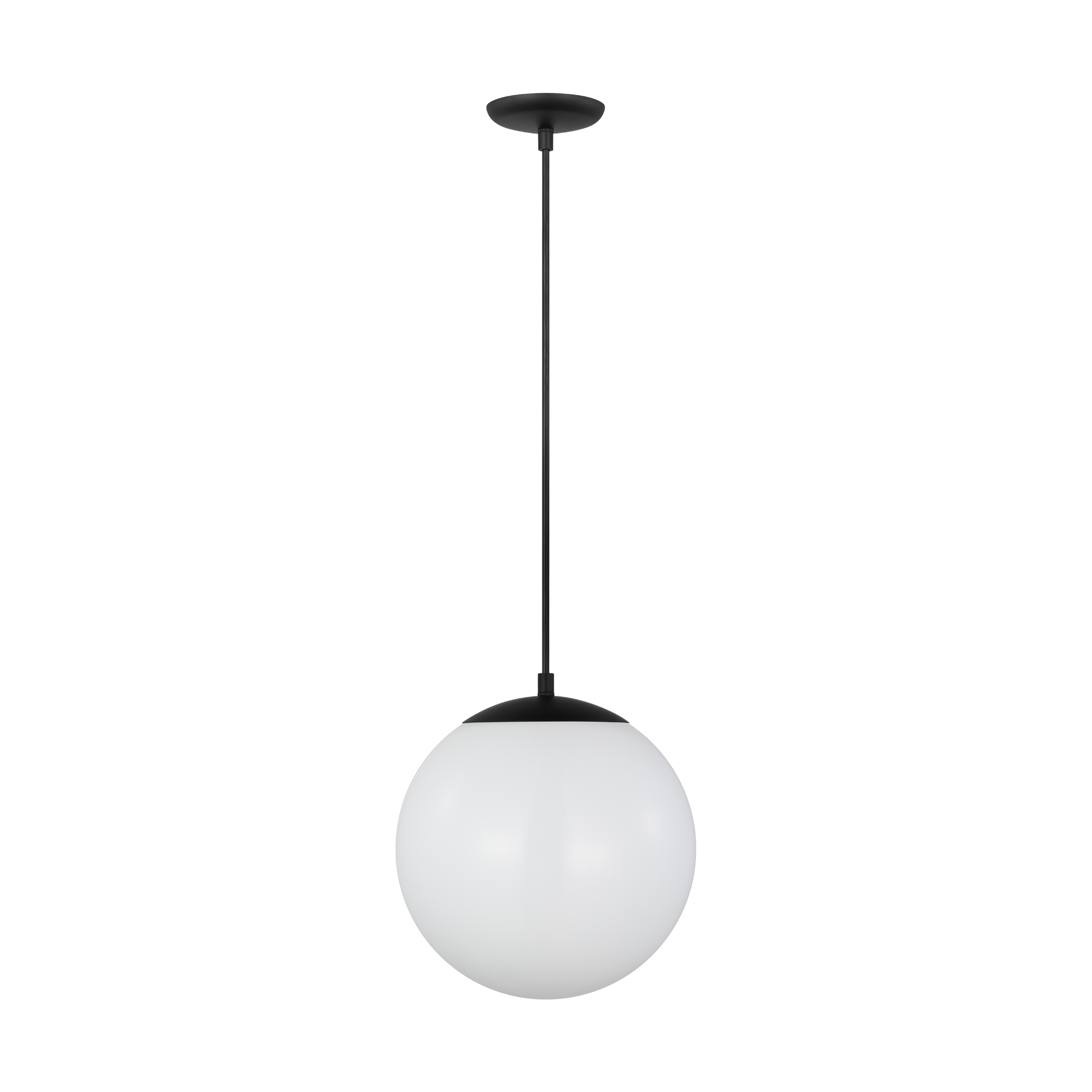 Leo Hanging Globe Large Pendant | Midnight Black | Smooth White Glass Bulb(s) Not Included