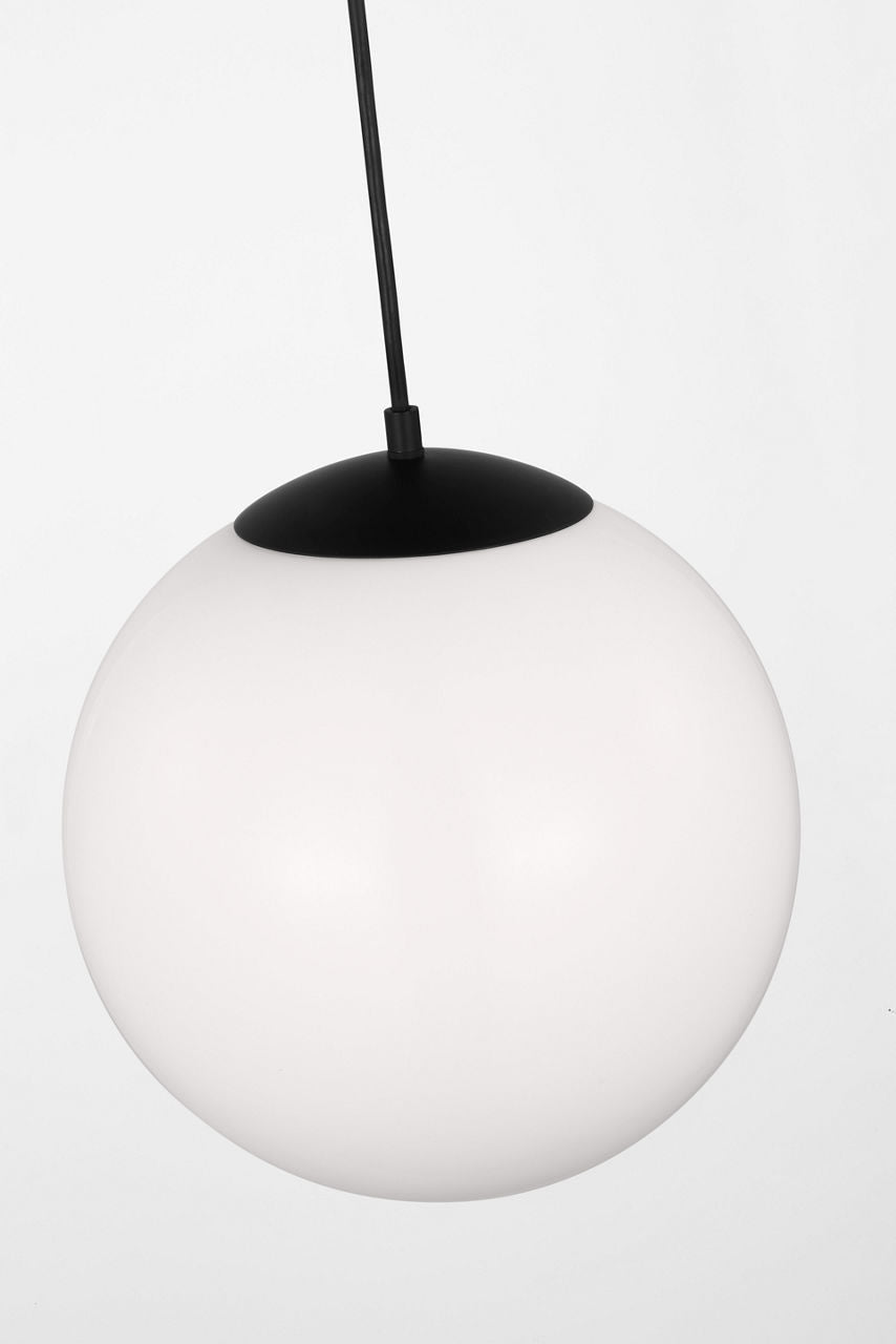 Leo Hanging Globe XL Pendant | Midnight Black | Smooth White Glass Bulb(s) Not Included