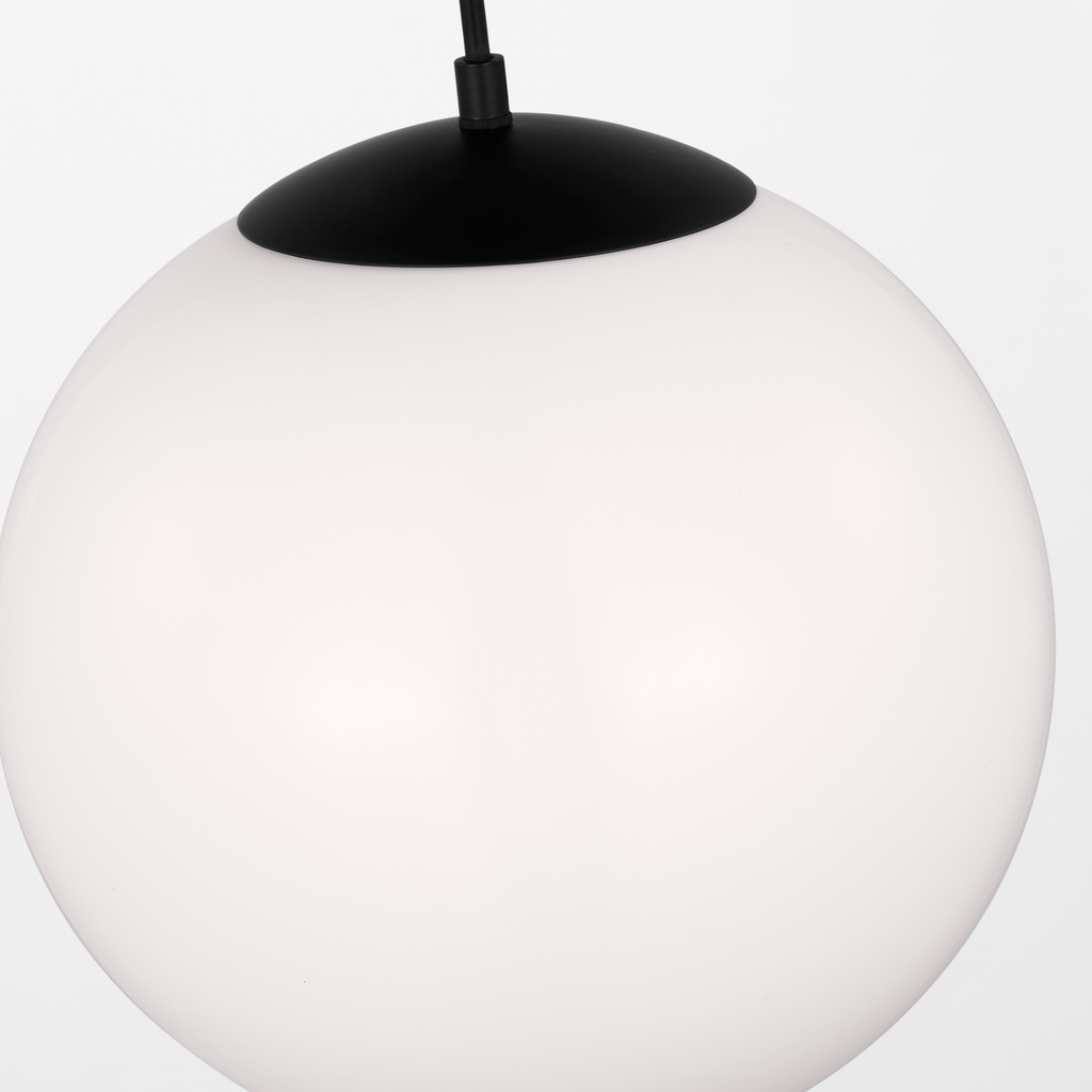 Leo Hanging Globe XL Pendant | Midnight Black | Smooth White Glass Bulb(s) Not Included