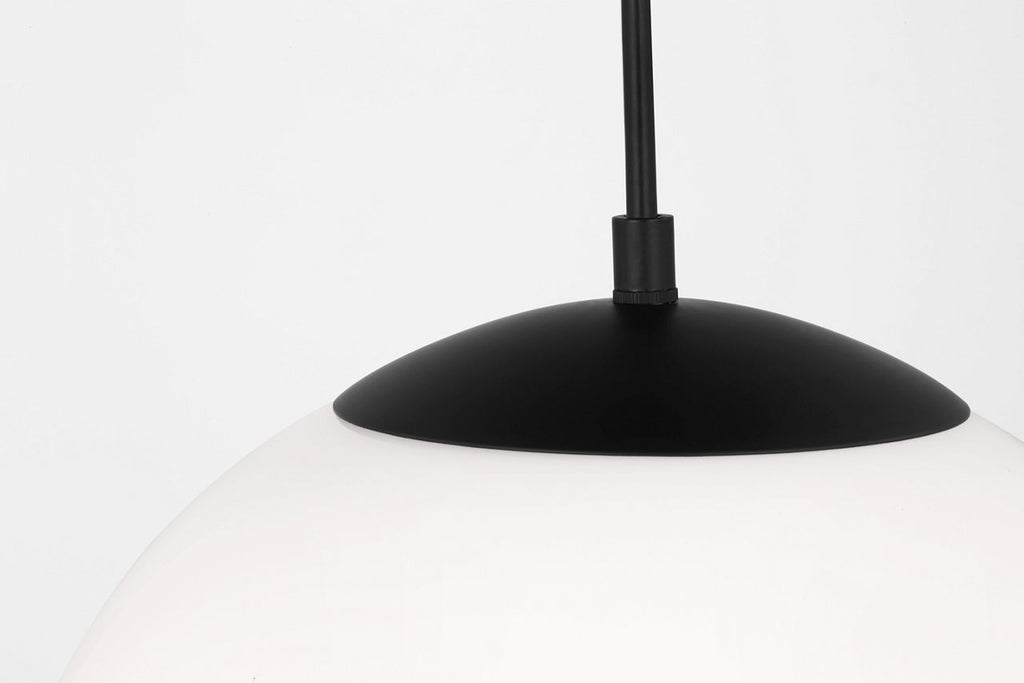 Leo Hanging Globe XL Pendant | Midnight Black | Smooth White Glass Bulb(s) Not Included