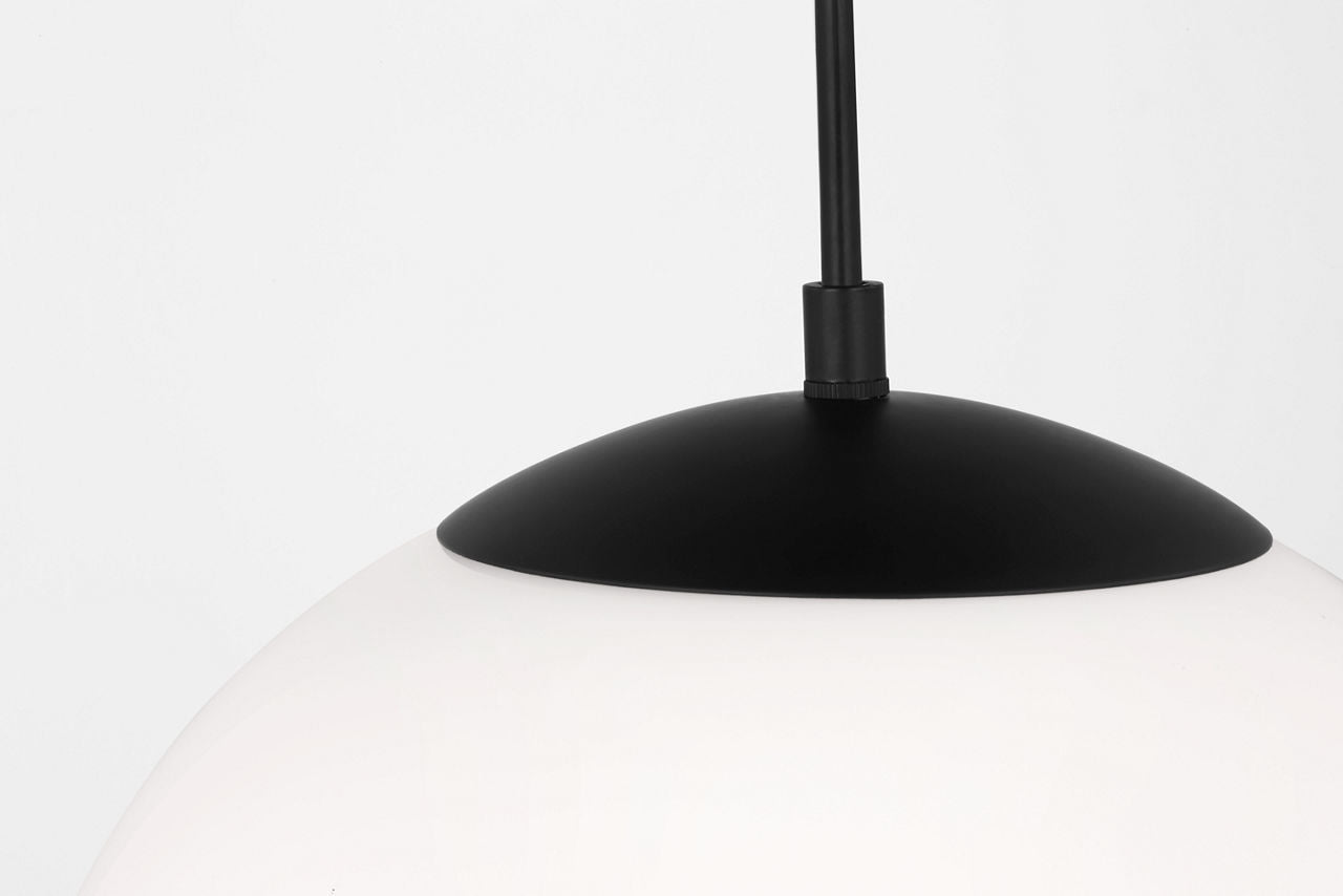Leo Hanging Globe XL Pendant | Midnight Black | Smooth White Glass Bulb(s) Not Included