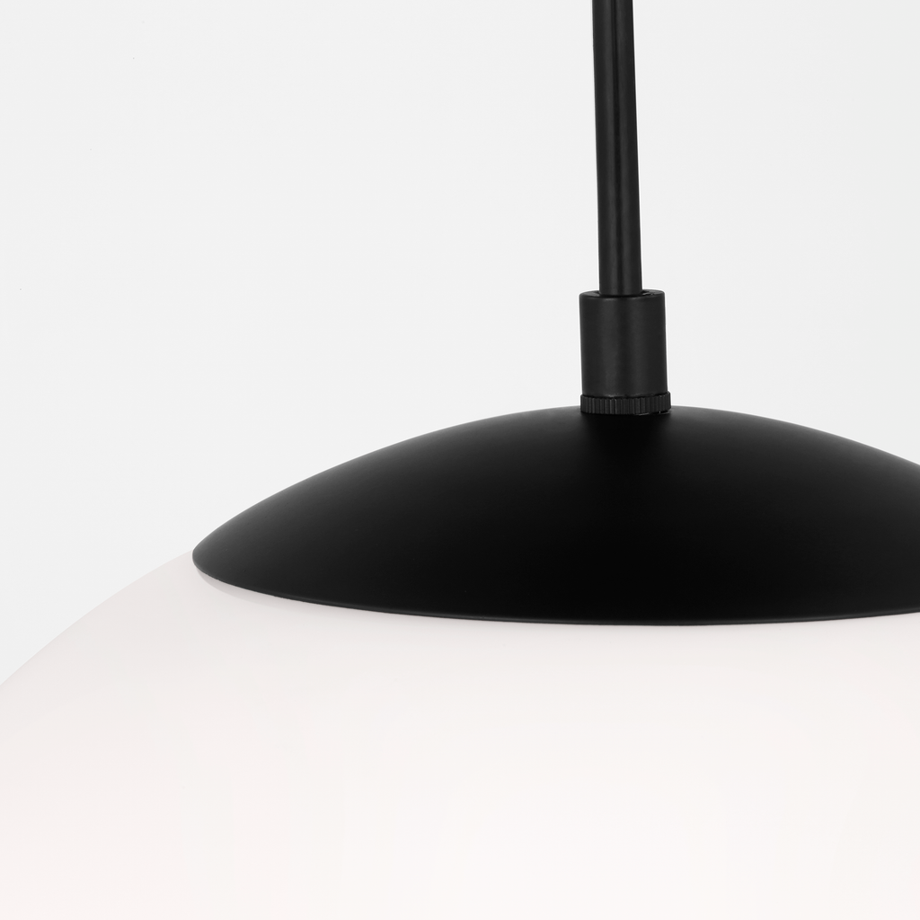 Leo Hanging Globe XL Pendant | Midnight Black | Smooth White Glass Bulb(s) Not Included