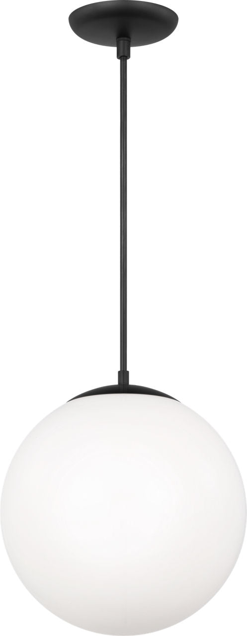 Leo Hanging Globe XL Pendant | Midnight Black | Smooth White Glass Bulb(s) Not Included