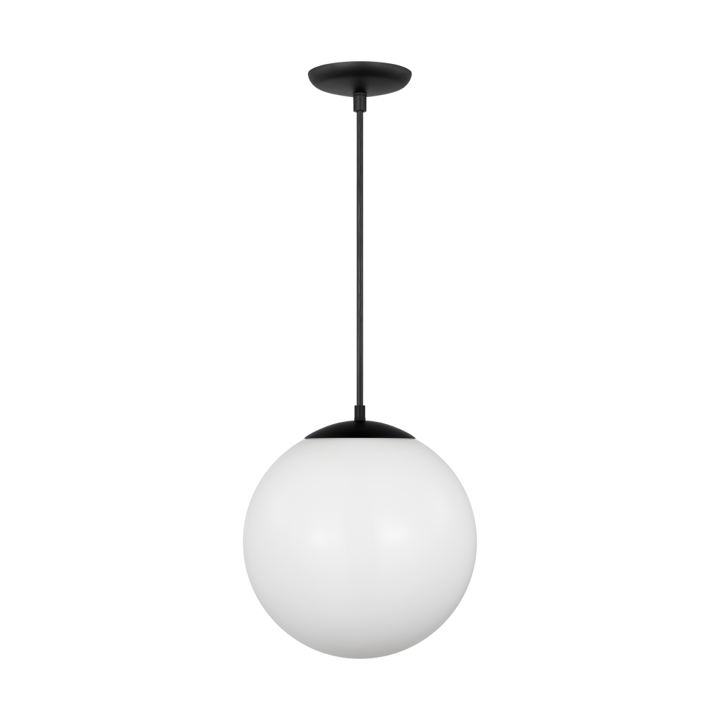 Leo Hanging Globe XL Pendant | Midnight Black | Smooth White Glass Bulb(s) Not Included
